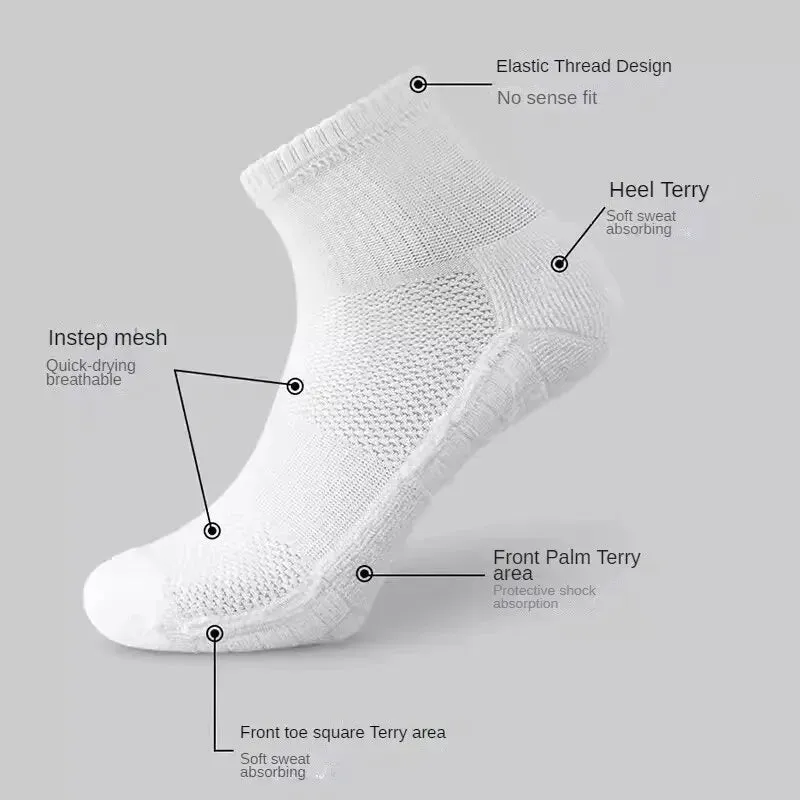 12 Pairs Moisture Wicking Sports Socks for Running and Sports