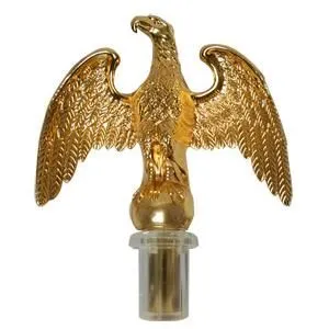 16 ft Outdoor Flag Pole Top Finial Golden Plastic Eagle