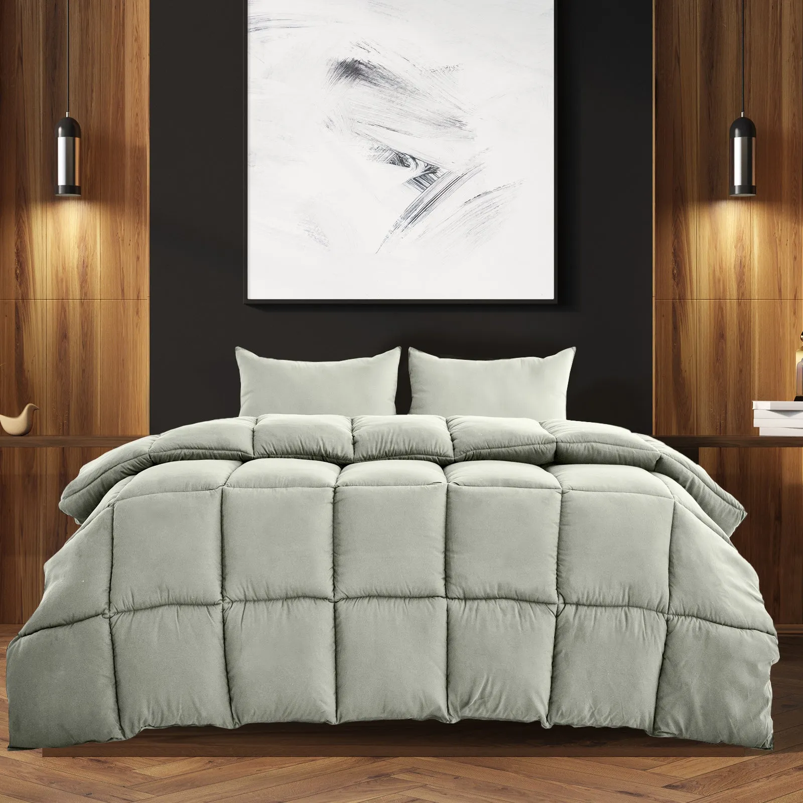 350GSM Charcoal Bamboo Quilt | Luxury Bedding | Duvet | All Seasons | Double | Charcoal