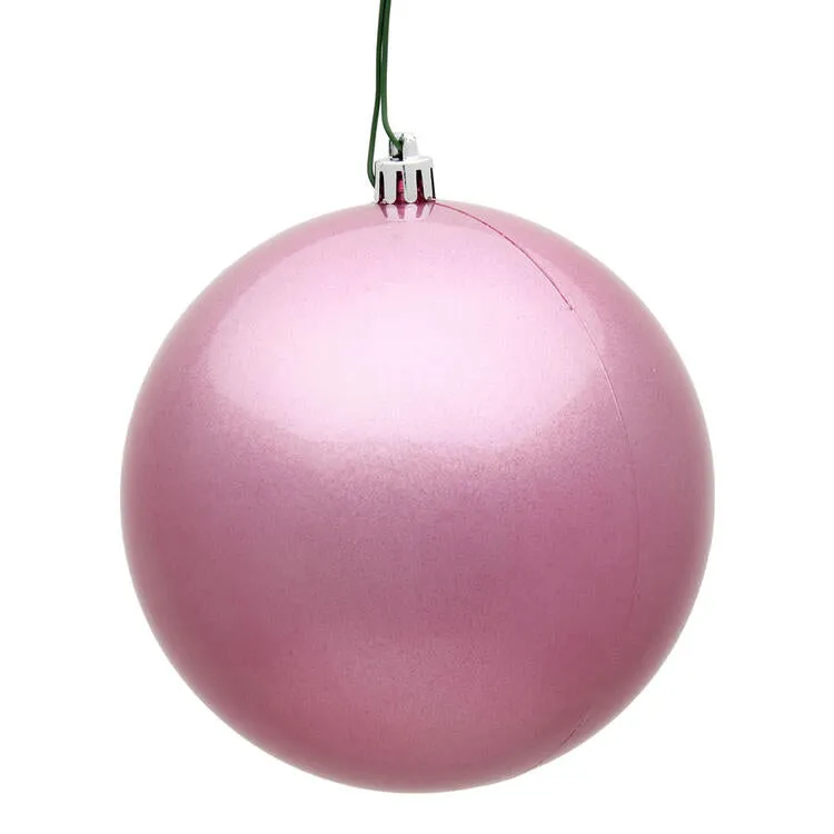 3" Pink Candy Ball Ornaments 12-Pack
