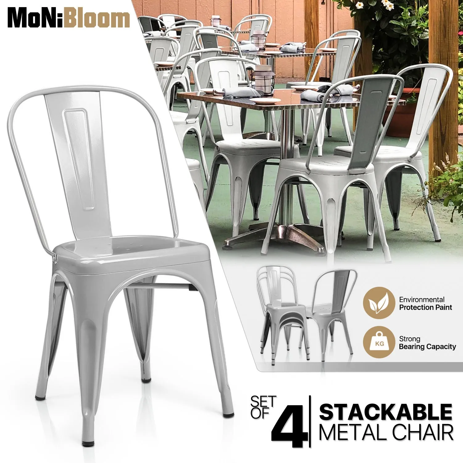 4 Pcs Stackable Dining Chair