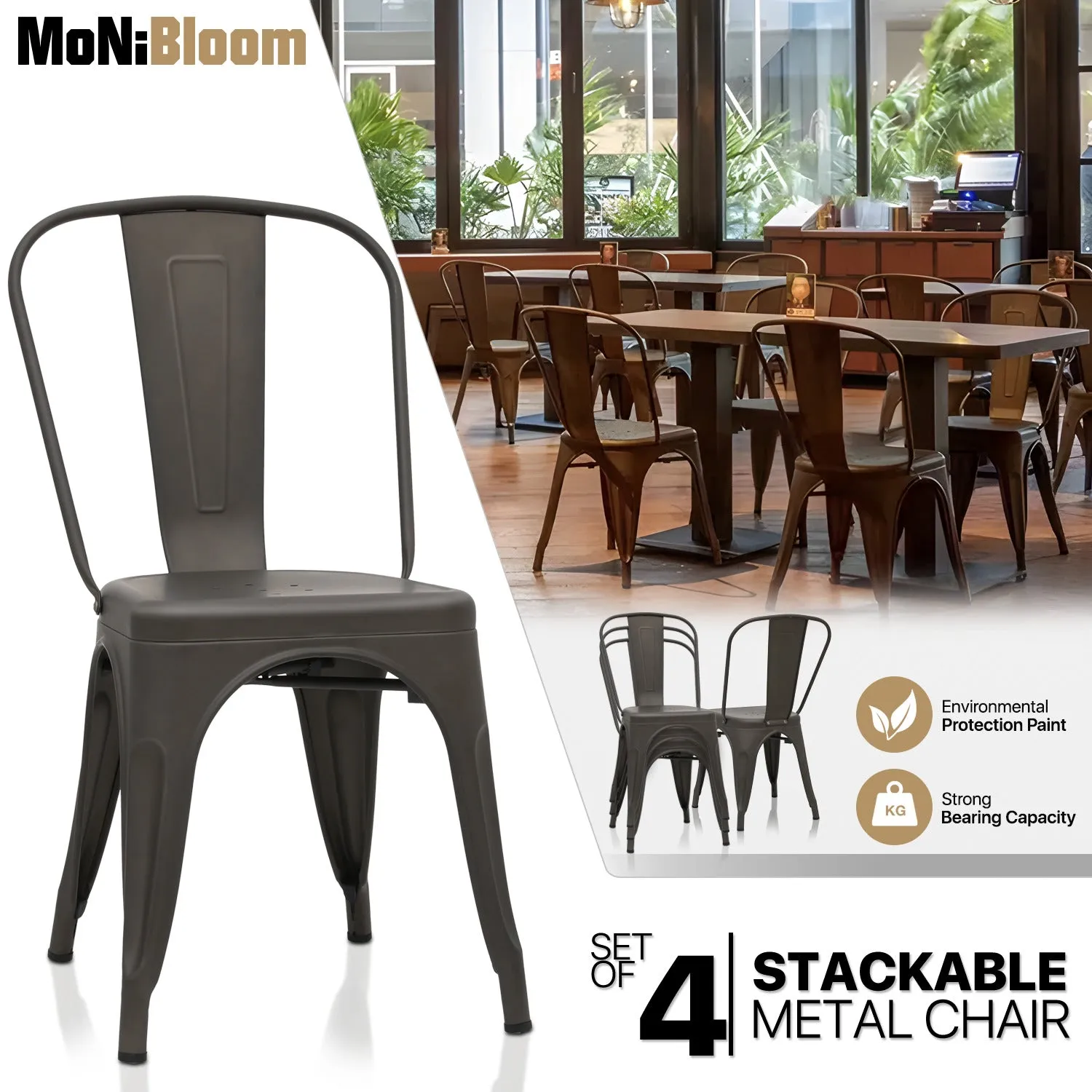 4 Pcs Stackable Dining Chair