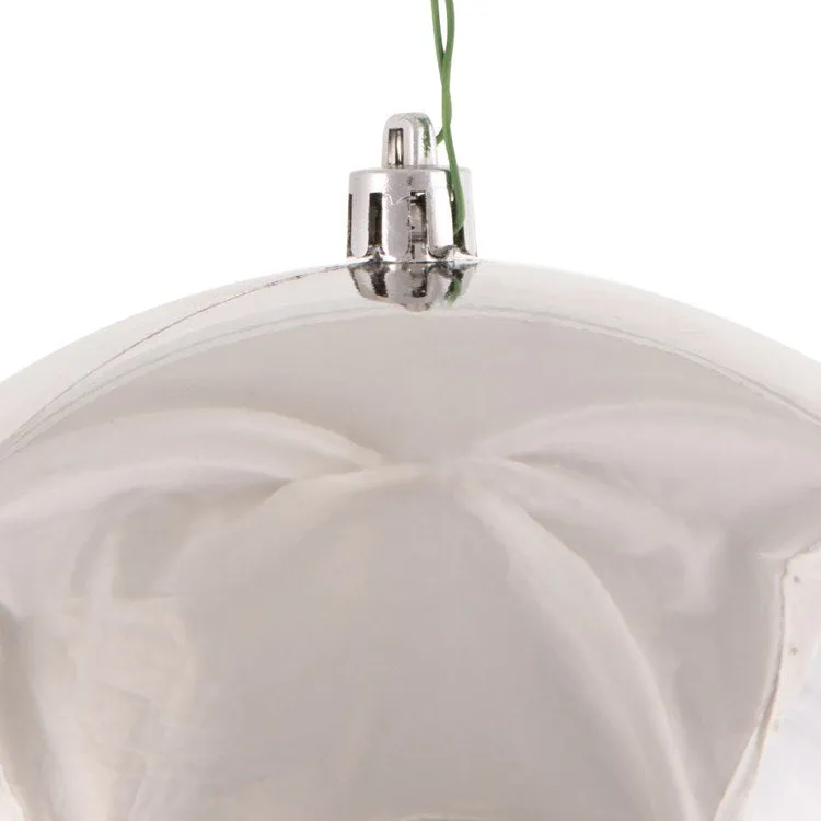 6" Silver Shiny Ball Ornaments 4-Pack