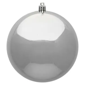 6" Silver Shiny Ball Ornaments 4-Pack