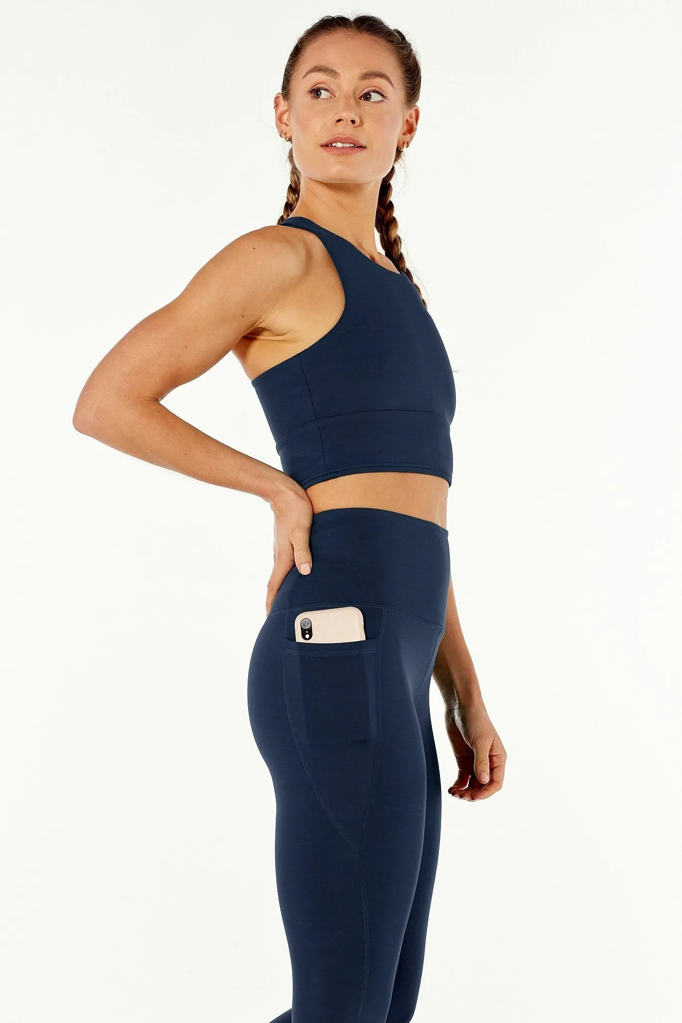 7/8 Sculpting High Waisted Pocket Legging Navy