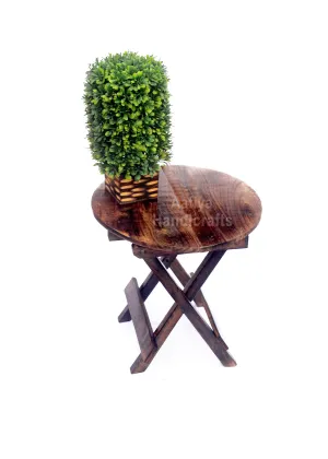 AAFIYA HANDICRAFTS® Beautiful Wooden Foldeble Side Table End Table for Kids (Small)