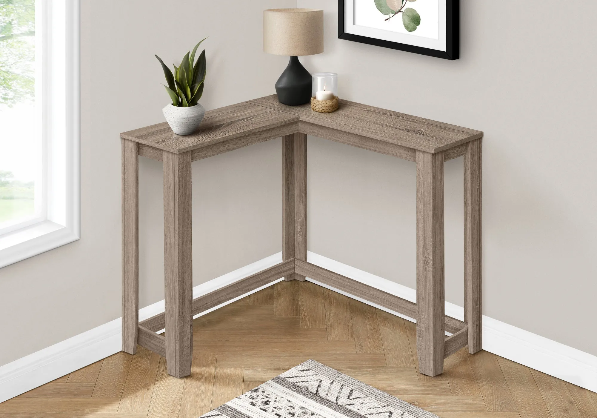Accent Table - 36" / Dark Taupe Corner Console