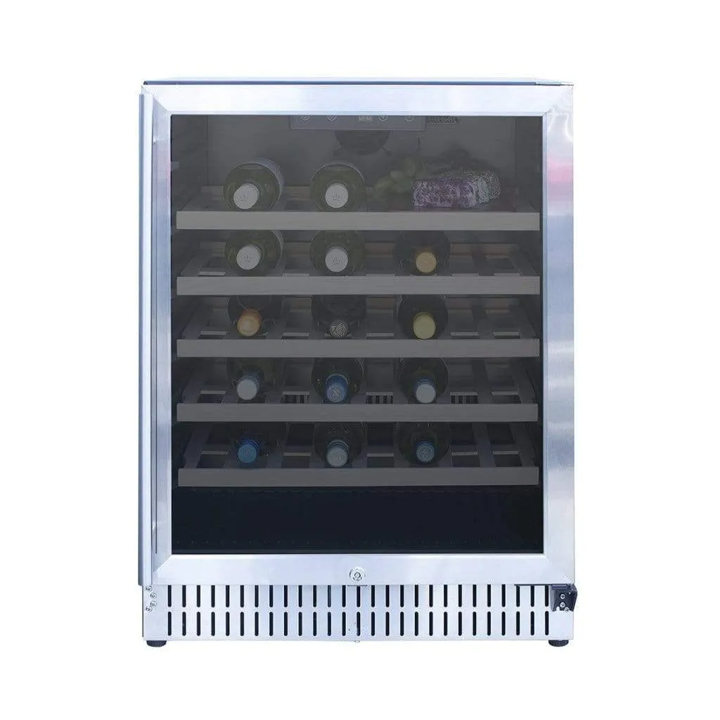 American Made Grills AMG 24" Deluxe Outdoor Rated Dual Zone Wine Cooler SSRFR-24W
