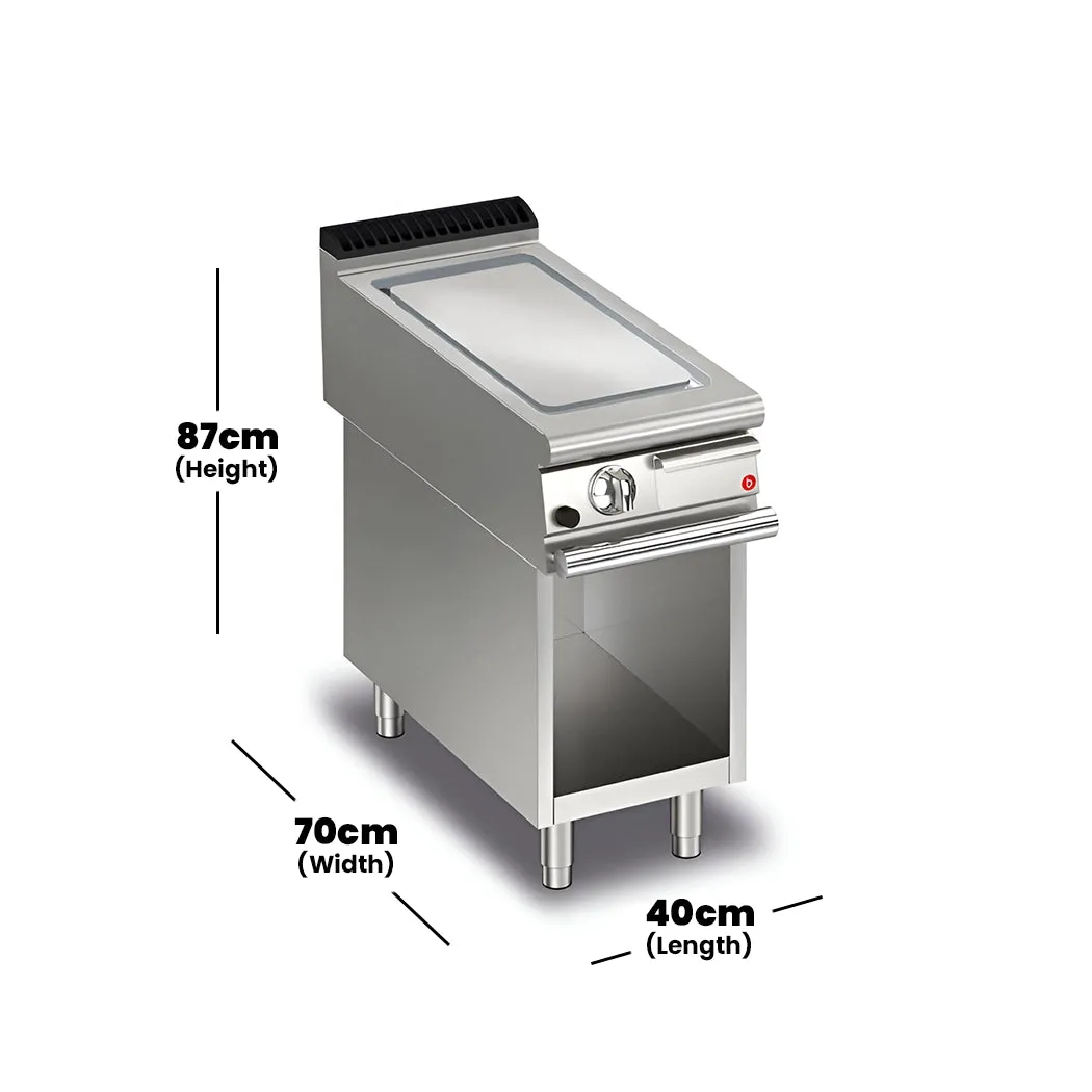 Baron Electric Ribbed Plate Griddle on Open Cupboard, 5.4 kW, 40 x 70 x 87 cm
