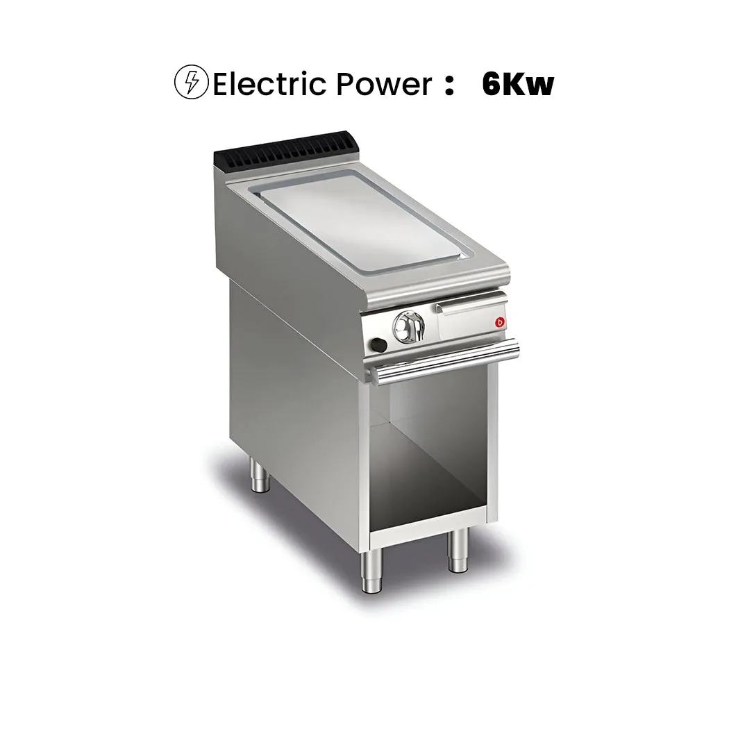 Baron Electric Ribbed Plate Griddle on Open Cupboard, 5.4 kW, 40 x 70 x 87 cm