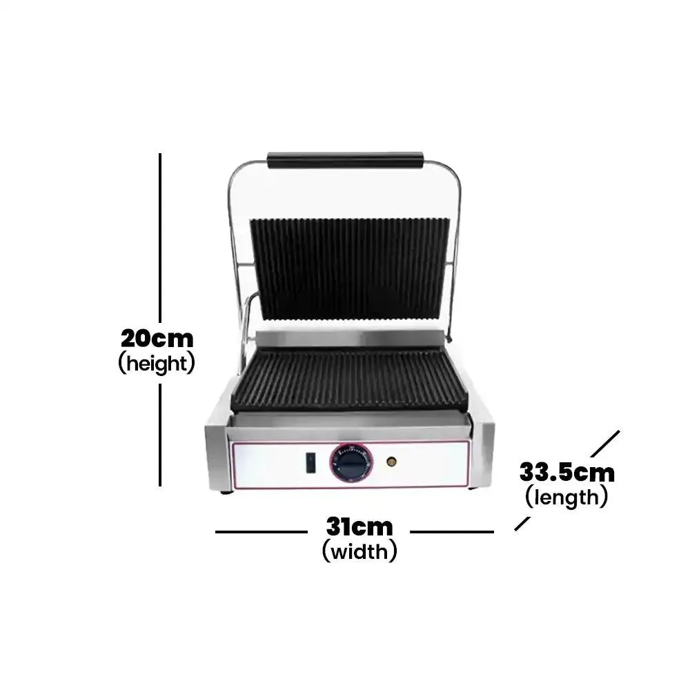 Beckers R1 Electric Single Grill Top And Bottom Ribbed Cast Iron Plates, Power 1.8 kW