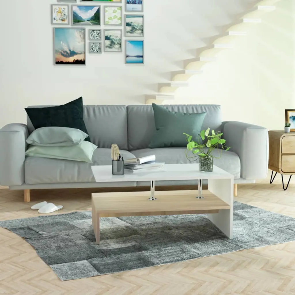 Coffee Table End Table Side Sofa Table with Storage Engineered Wood