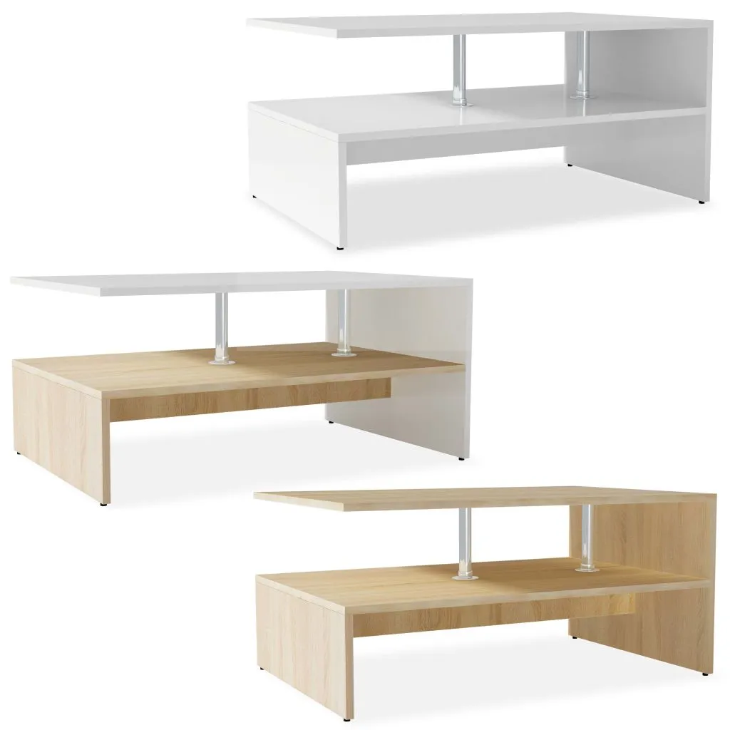 Coffee Table End Table Side Sofa Table with Storage Engineered Wood