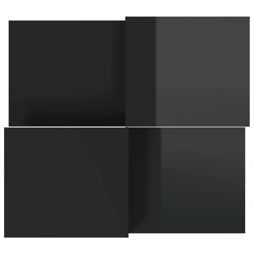 Coffee Tables 2 pcs High Gloss Black Engineered Wood