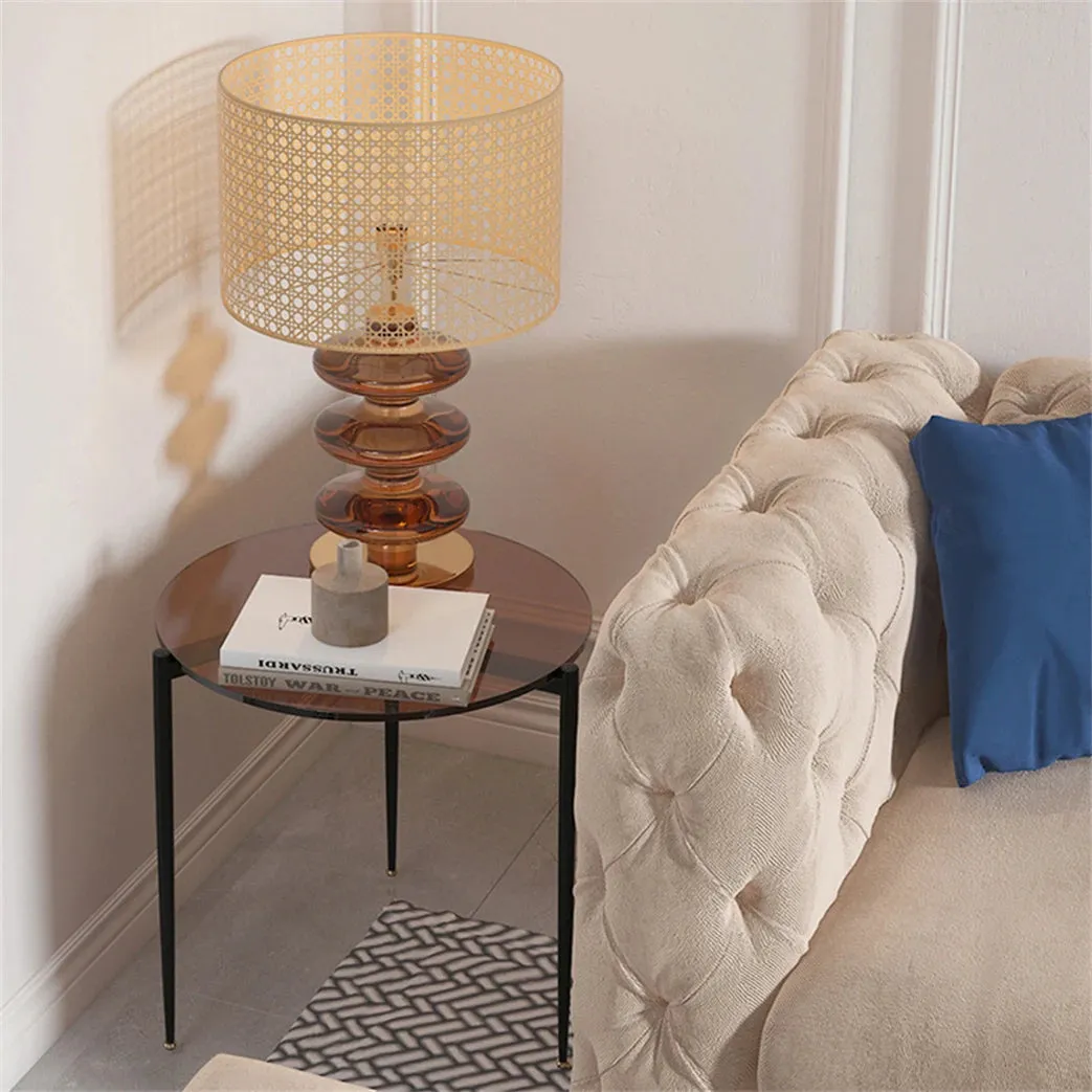 Contemporary Glass Coffee Table Metal Legs