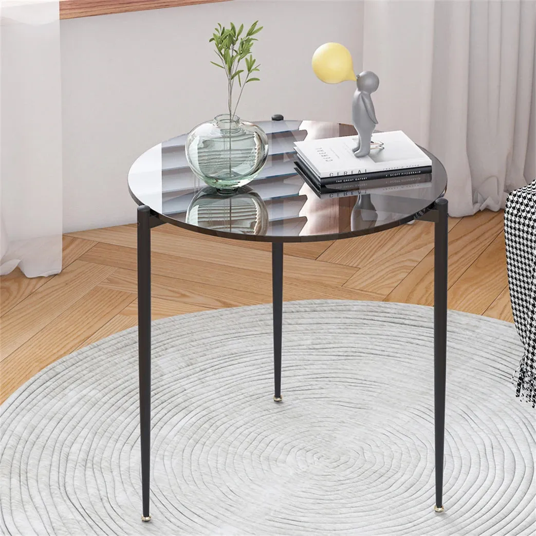 Contemporary Glass Coffee Table Metal Legs
