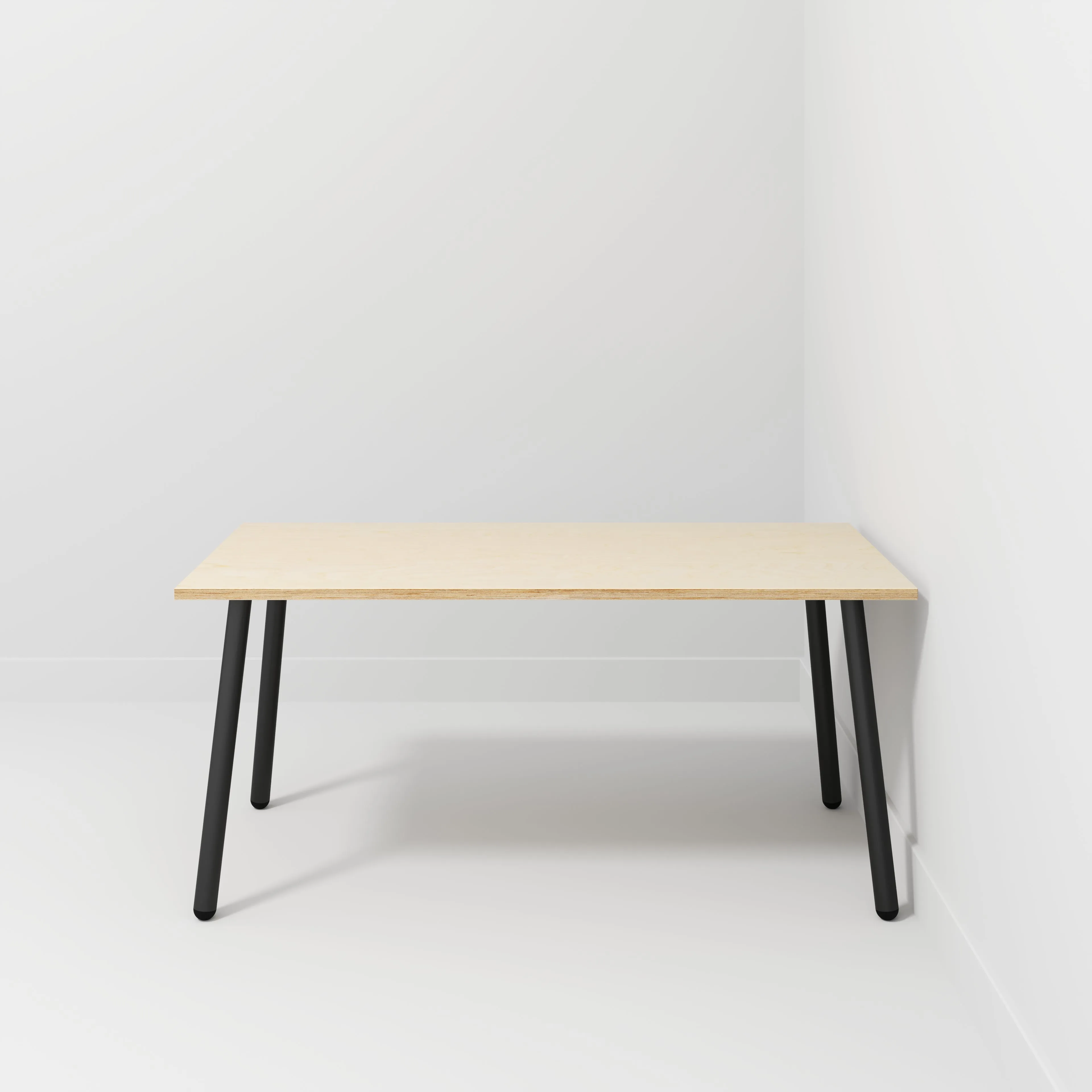 Custom Plywood Table with Round Single Pin Legs