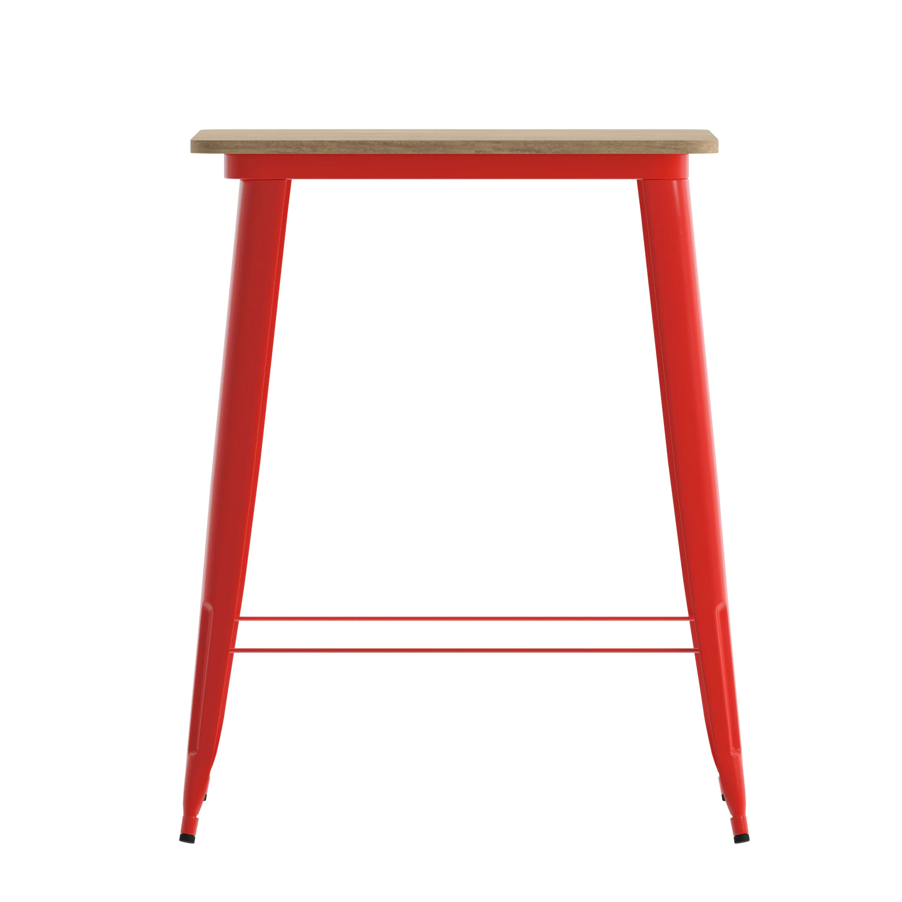 Declan Commercial Indoor/Outdoor Bar Top Table, 31.5" Square All Weather Poly Resin Top with Steel base