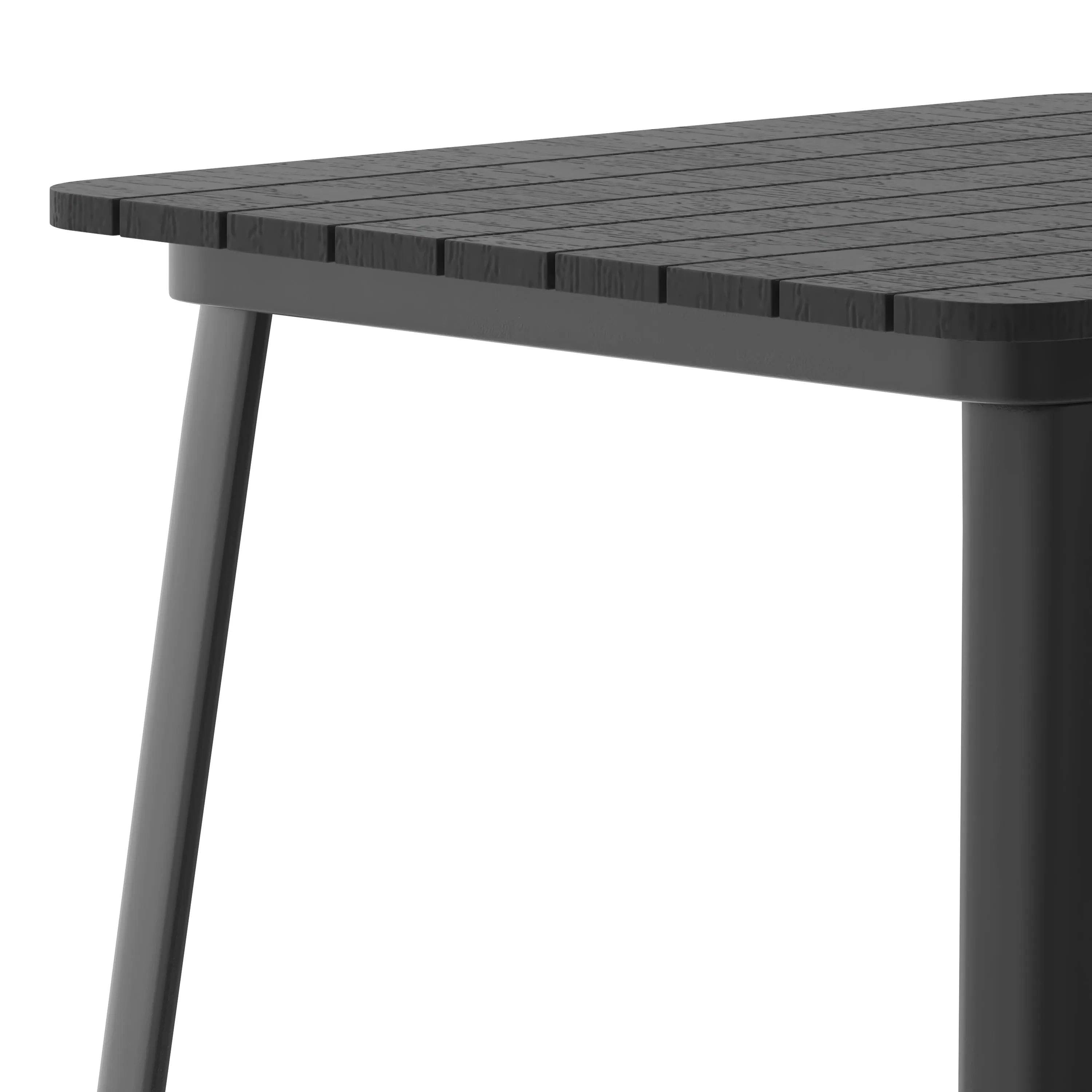 Declan Commercial Indoor/Outdoor Bar Top Table, 31.5" Square All Weather Poly Resin Top with Steel base