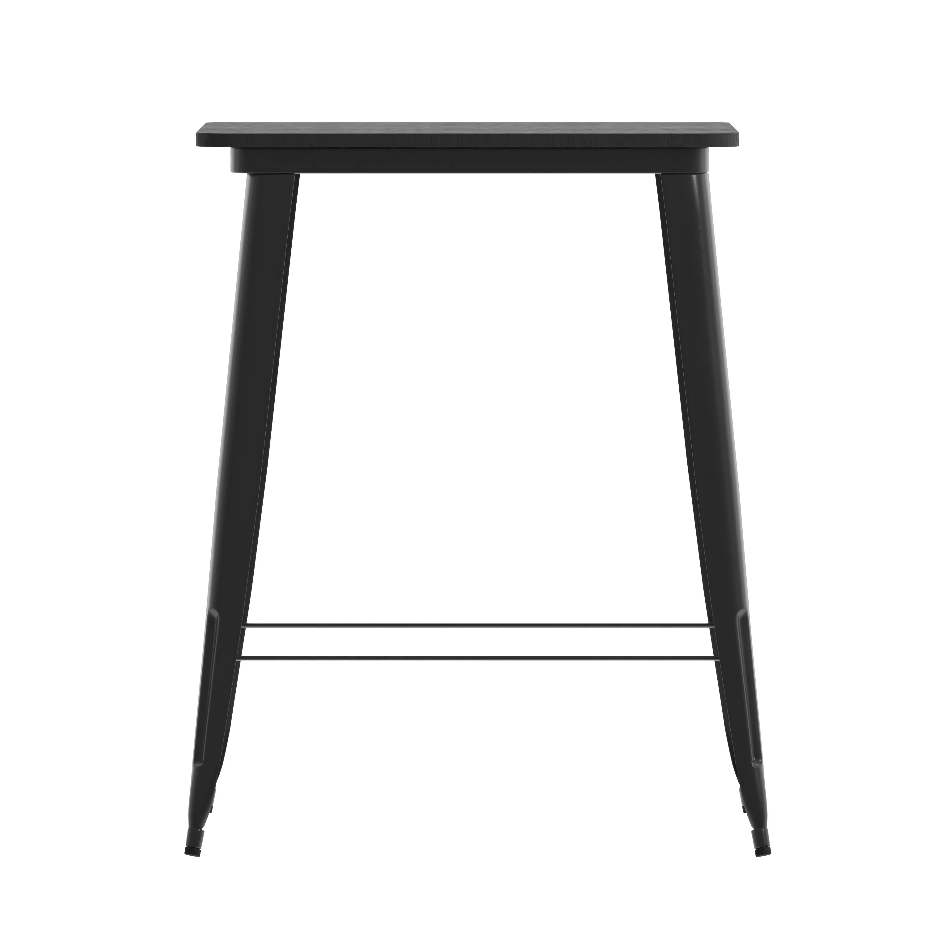 Declan Commercial Indoor/Outdoor Bar Top Table, 31.5" Square All Weather Poly Resin Top with Steel base