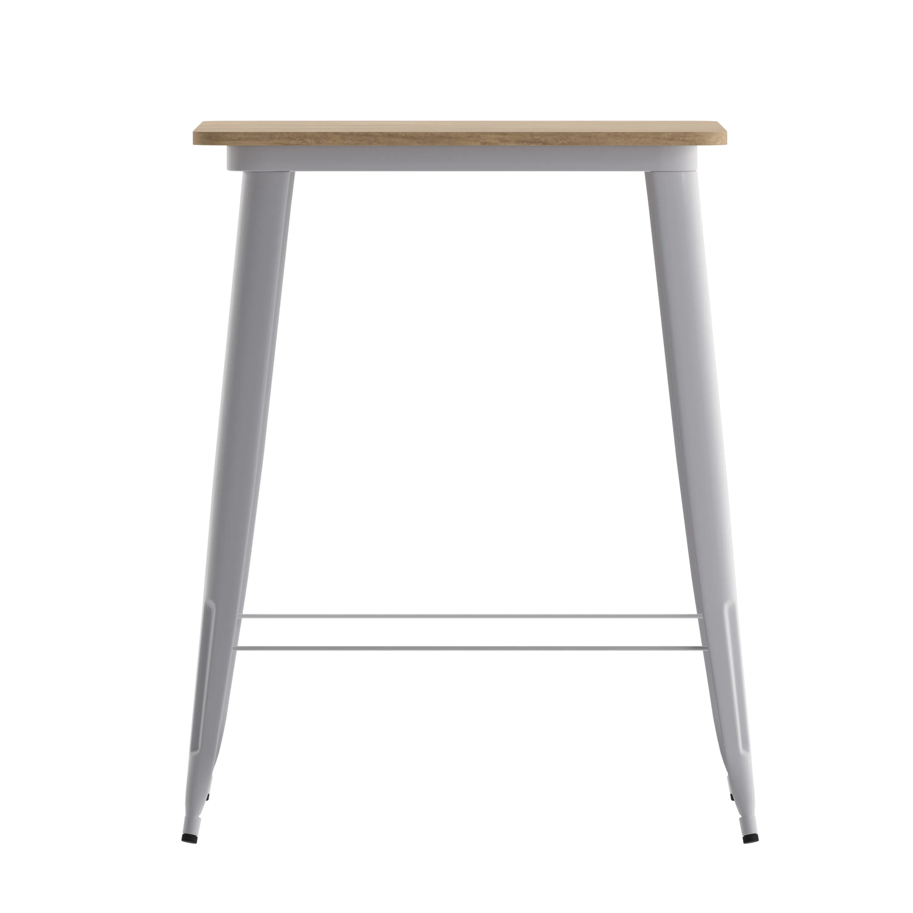 Declan Commercial Indoor/Outdoor Bar Top Table, 31.5" Square All Weather Poly Resin Top with Steel base