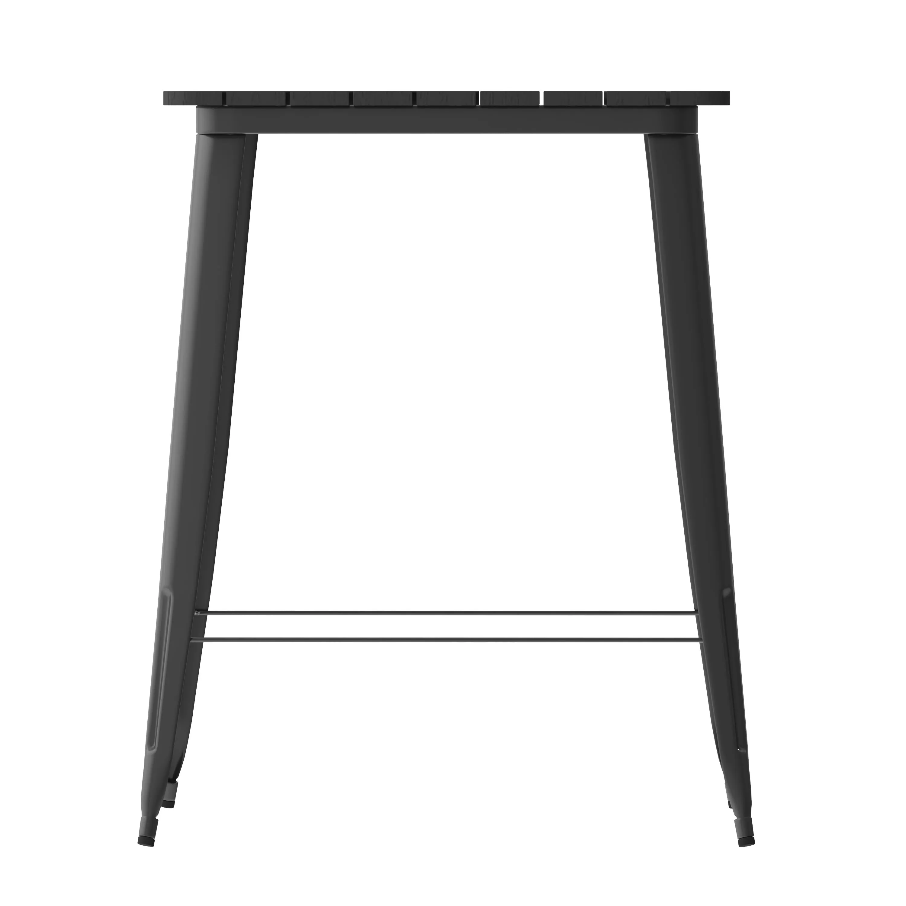 Declan Commercial Indoor/Outdoor Bar Top Table, 31.5" Square All Weather Poly Resin Top with Steel base