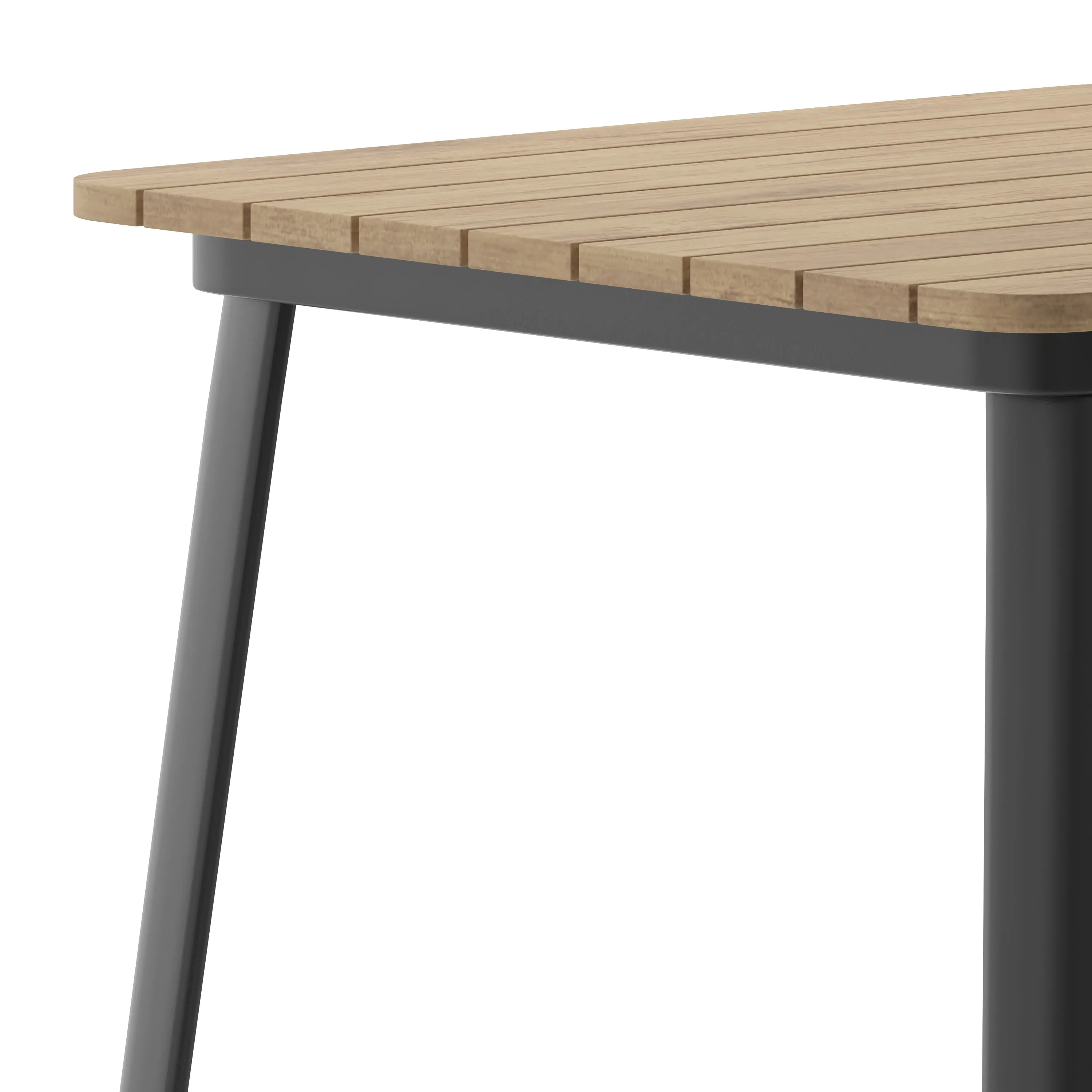 Declan Commercial Indoor/Outdoor Bar Top Table, 31.5" Square All Weather Poly Resin Top with Steel base