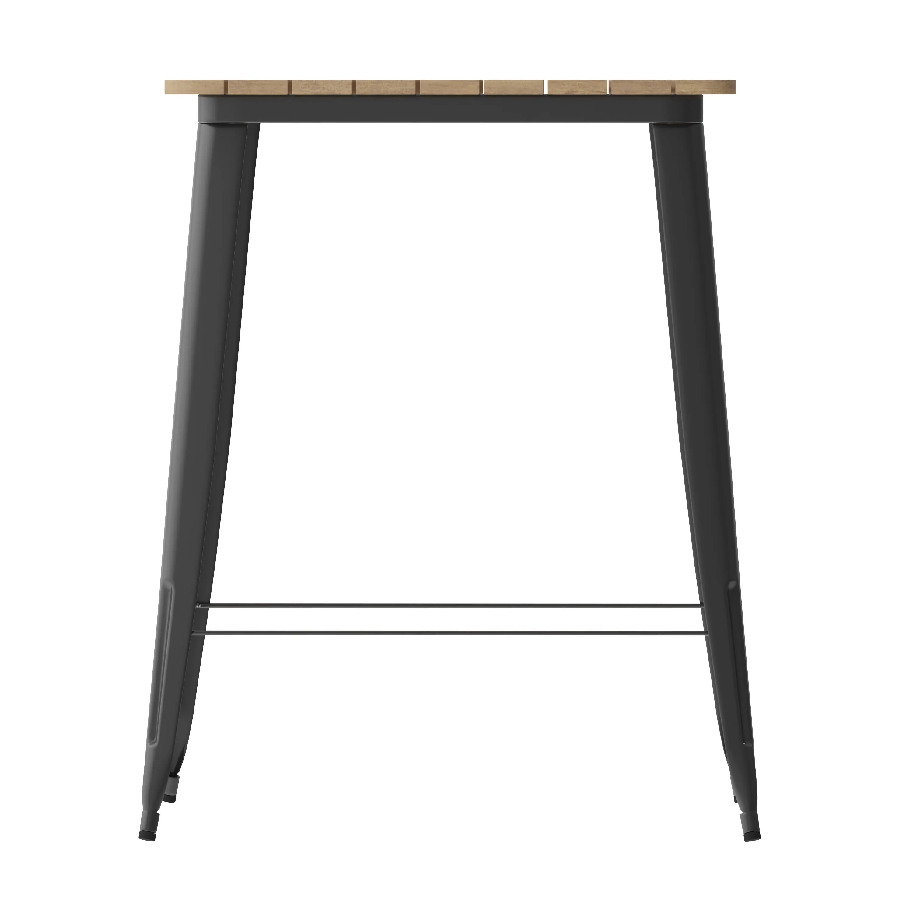 Declan Commercial Indoor/Outdoor Bar Top Table, 31.5" Square All Weather Poly Resin Top with Steel base
