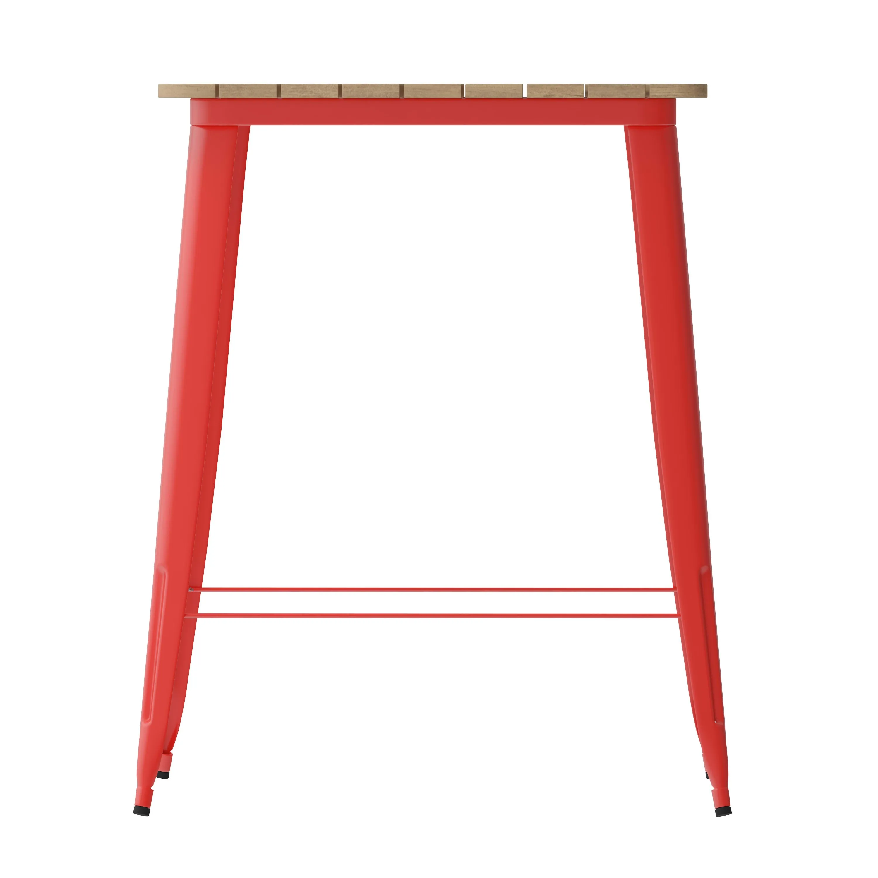 Declan Commercial Indoor/Outdoor Bar Top Table, 31.5" Square All Weather Poly Resin Top with Steel base