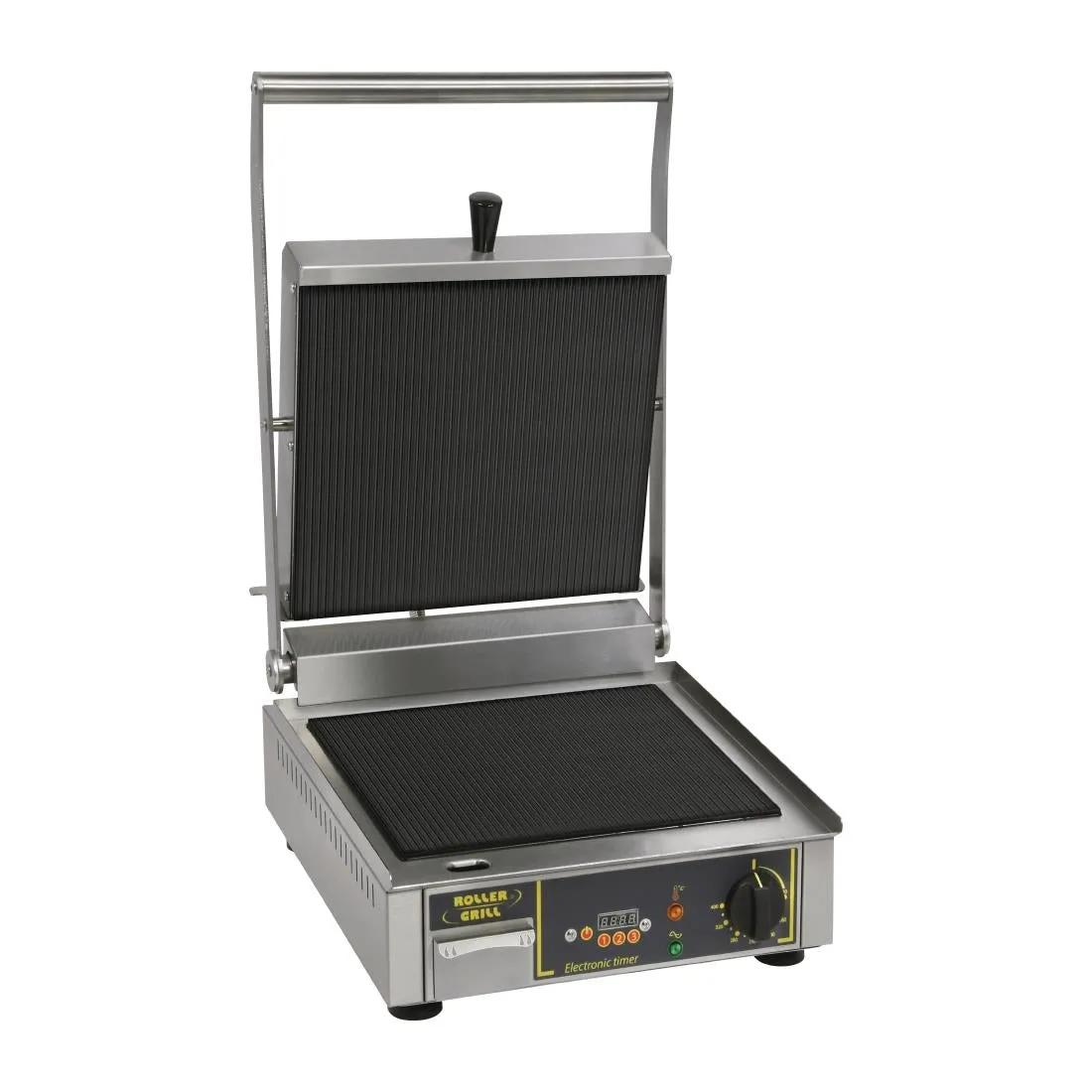 FE144 Roller Grill Premium VC R Single Ribbed Contact Grill