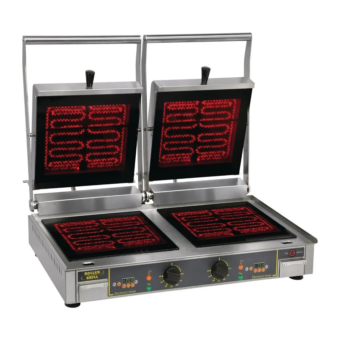 FE149 Roller Grill Premium VC DFT Double Ribbed Contact Grill
