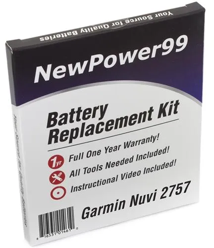 Garmin Nuvi 2757 Battery Replacement Kit with Tools, Video Instructions and Extended Life Battery