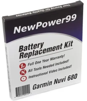 Garmin Nuvi 680 Battery Replacement Kit with Tools, Video Instructions and Extended Life Battery