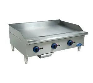 Globe C36GG Chefmate Economy 36" Wide Gas Countertop Griddle With Three Burners And Manual Controls - 90,000 BTU | Denson CFE