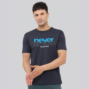 Graphic Printed T-shirt - Denim Blue
