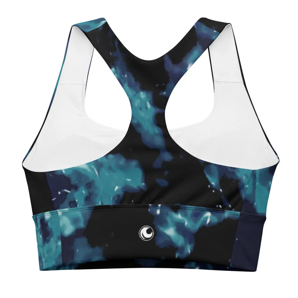 Ladies Athletic Sports bra-Tie-dye teal