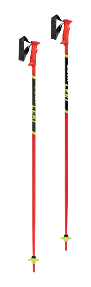 Leki Kids Ski Poles Red Yellow & Black - 2023