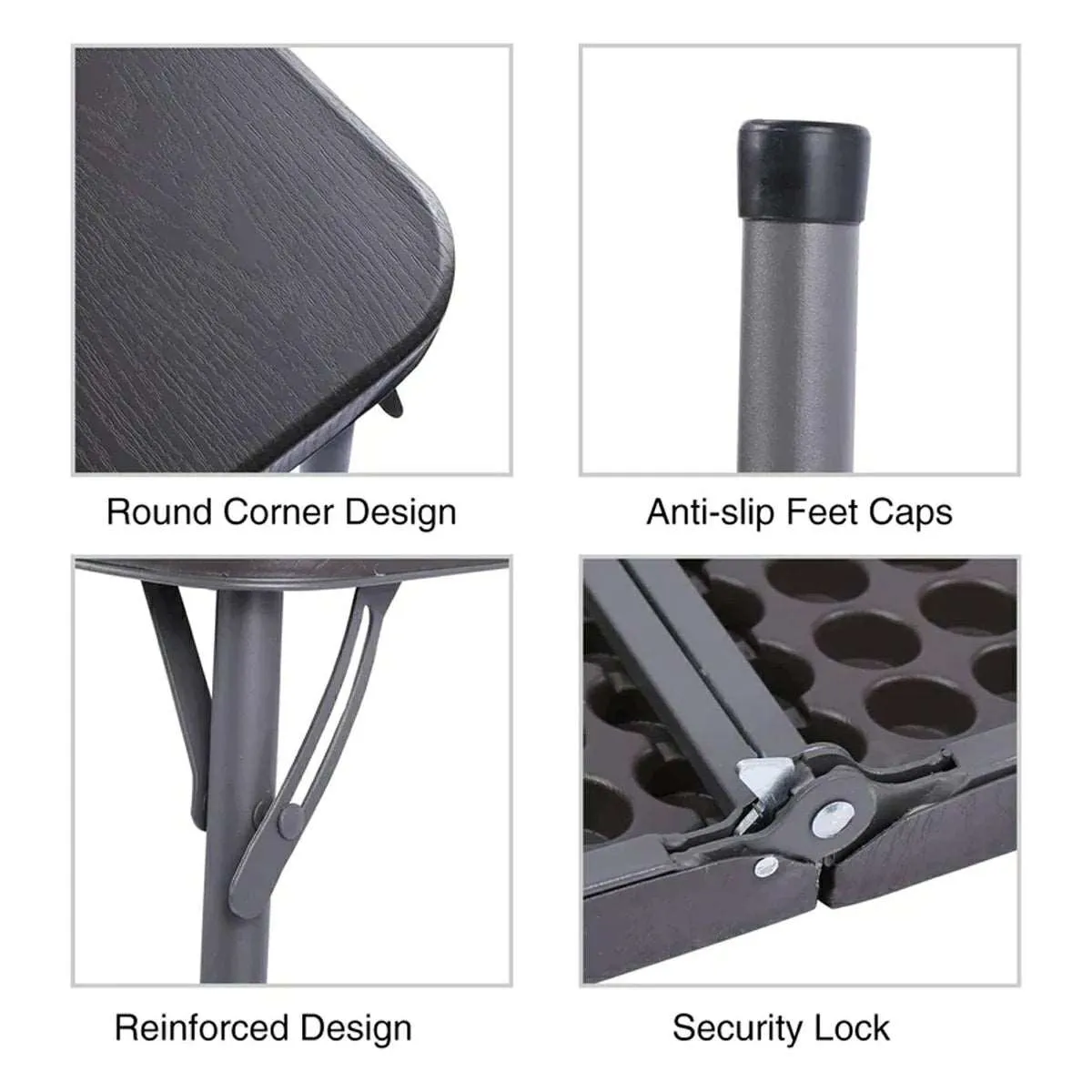 Lightweight Portable Square Card Table with Folding Legs