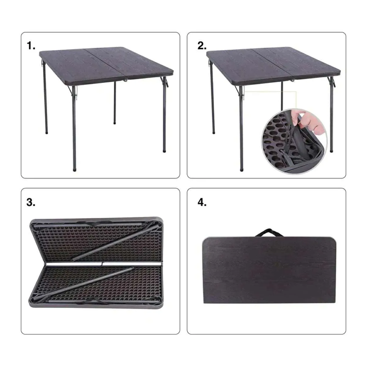 Lightweight Portable Square Card Table with Folding Legs