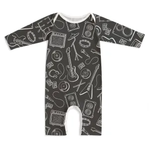 L/S Romper, Rock Band Charcoal