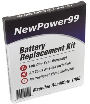 Magellan Roadmate 1300 Battery Replacement Kit with Tools, Video Instructions and Extended Life Battery