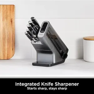 Ninja K32006UK Foodi Staysharp Knife Block With Integrated Sharpener 6-Piece Set Silver/Black