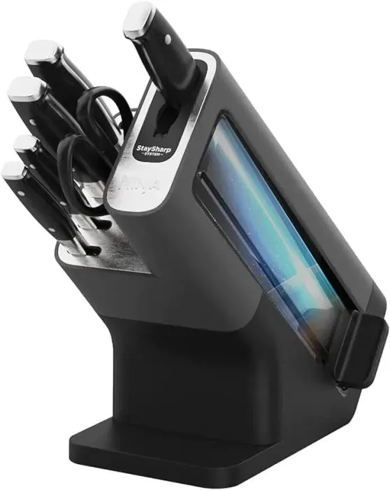 Ninja K32006UK Foodi Staysharp Knife Block With Integrated Sharpener 6-Piece Set Silver/Black