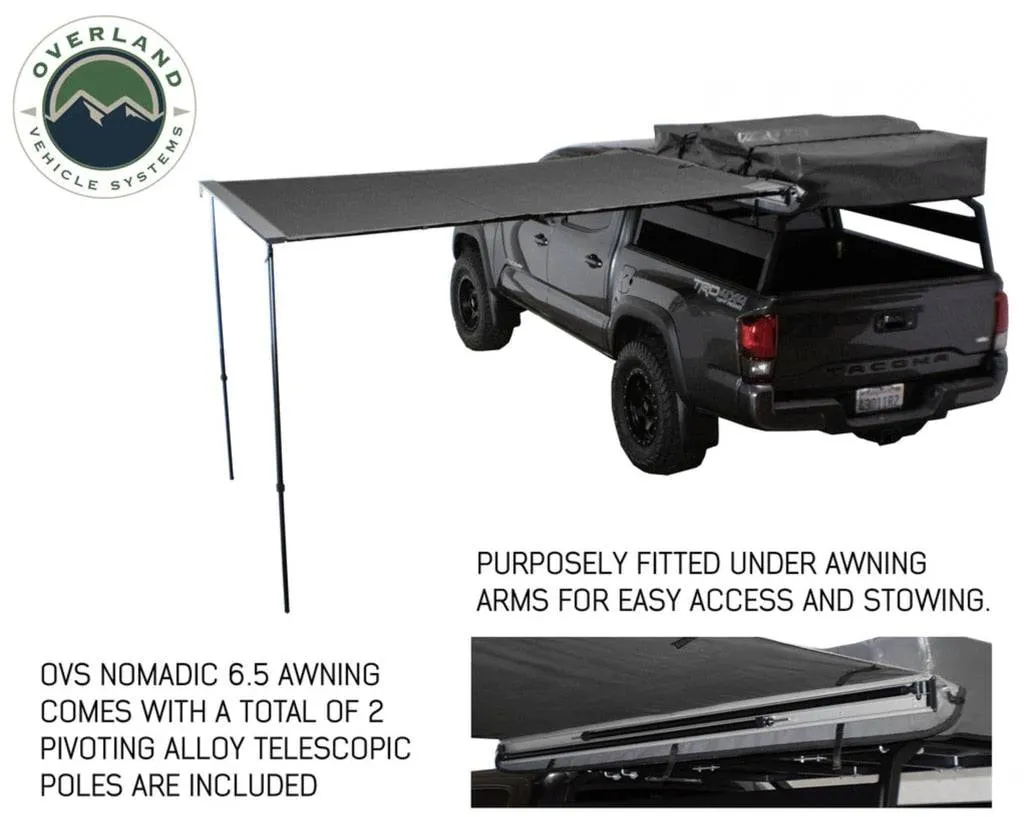 Overland Vehicle Systems Nomadic Awning 2.0 - 6.5' With Black Cover | Universal