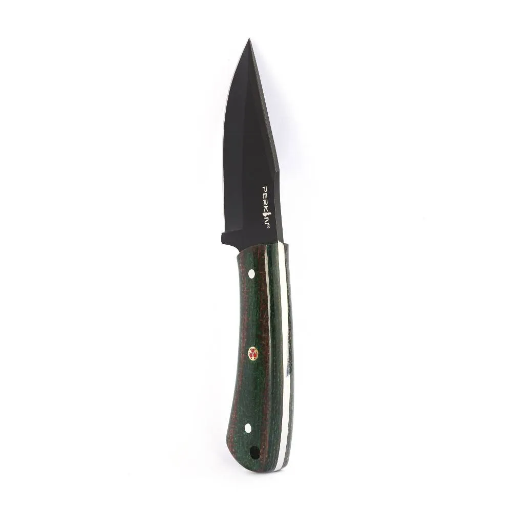 Perkin Hunting Knife With with Leather Sheath Full Tang Fixed Blade Knife Bushcraft Knife Skinning Knife - Bush252