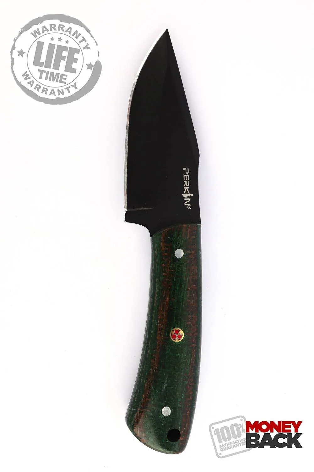 Perkin Hunting Knife With with Leather Sheath Full Tang Fixed Blade Knife Bushcraft Knife Skinning Knife - Bush252