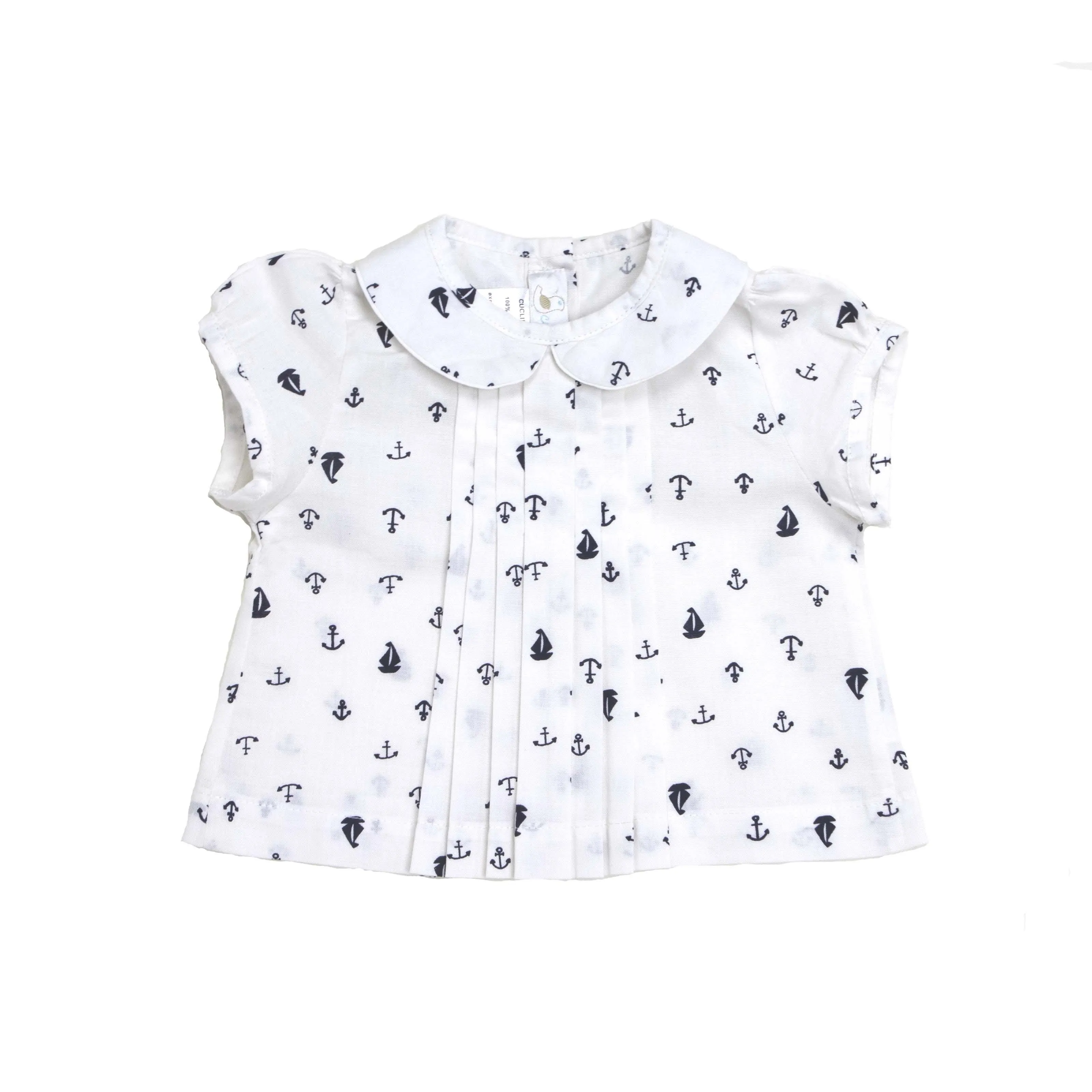 Sailboats Batiste Round Collar Shirt