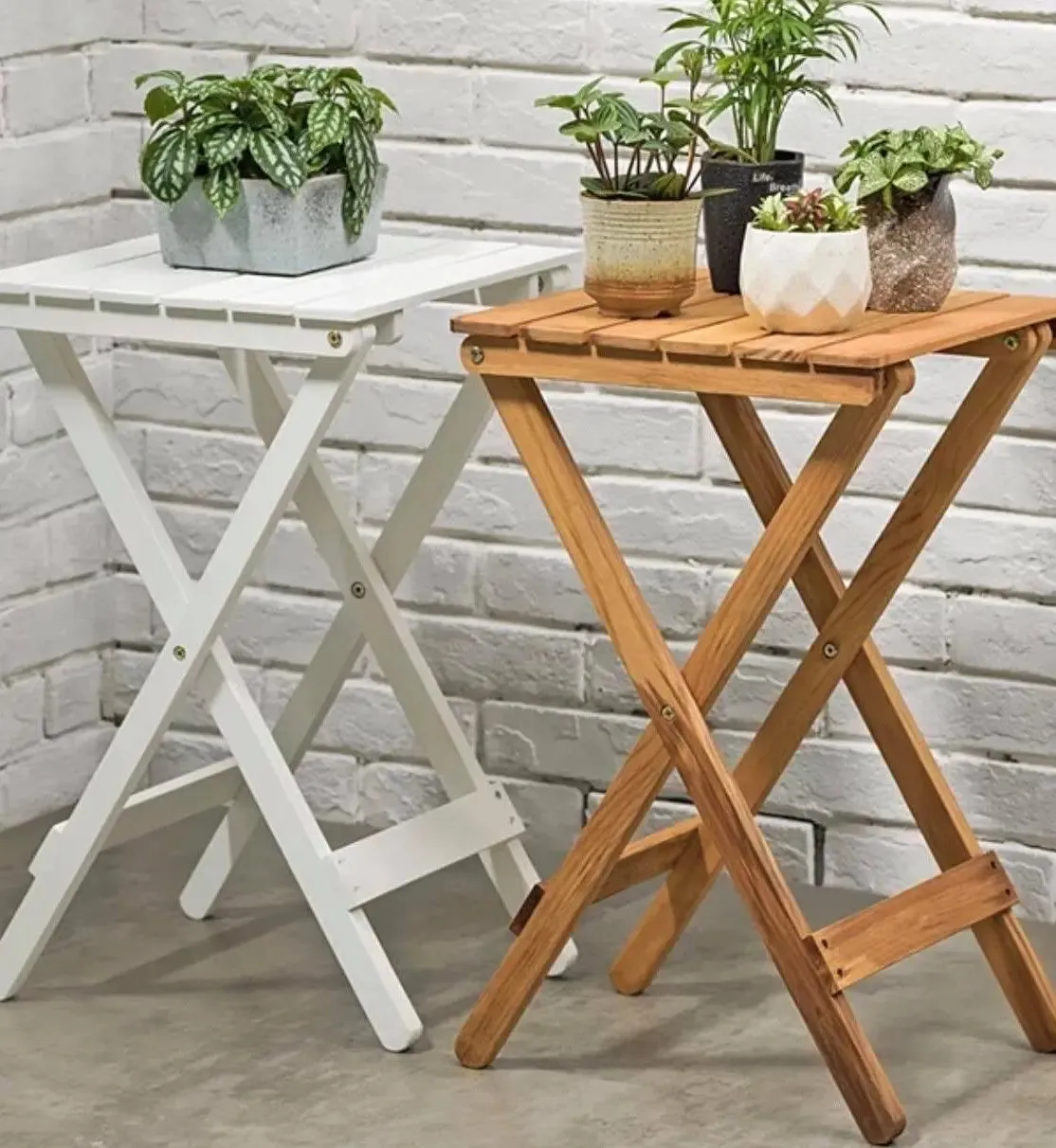 Solid Wooden Square Foldable Table Dining Study Balcony Indoor Outdoor