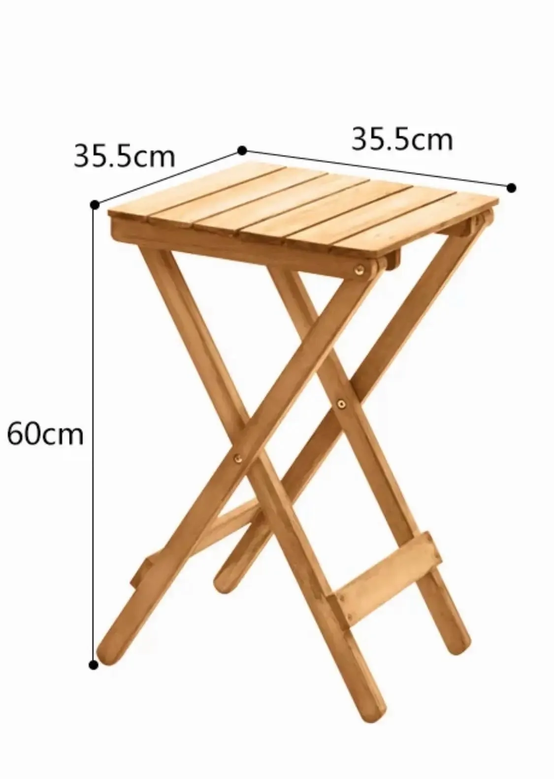 Solid Wooden Square Foldable Table Dining Study Balcony Indoor Outdoor