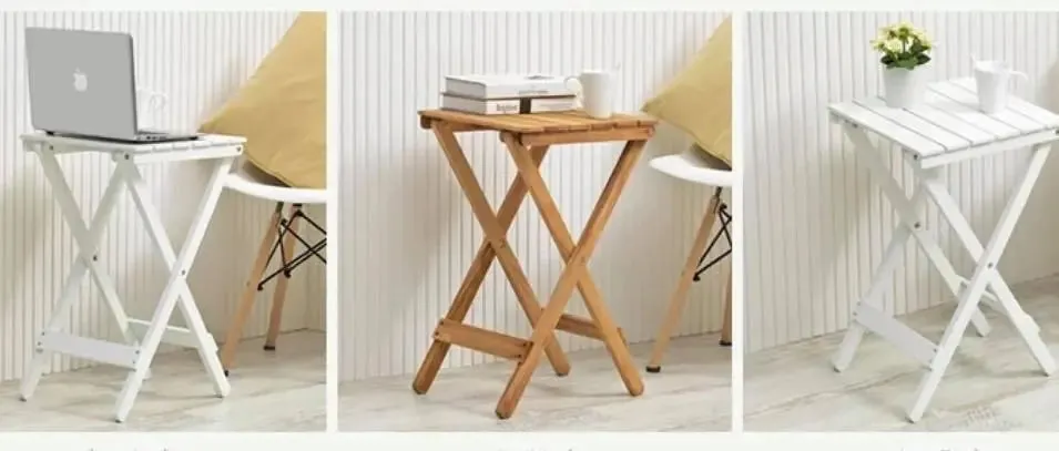 Solid Wooden Square Foldable Table Dining Study Balcony Indoor Outdoor